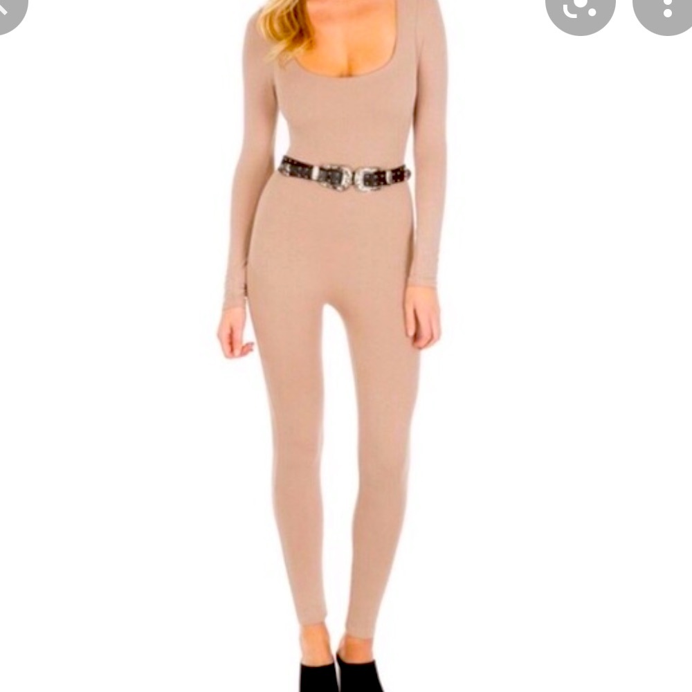 Naked Wardrobe Moca deep V jumpsuit